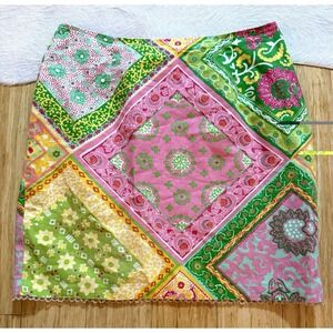 Boston Proper Vintage Patch Boho Gypsy Peasant Pencil Skirt Sz 6 USA Made Floral